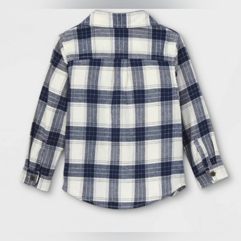 Cat & Jack Toddler Boy fall winter 2 piece outfit jeans and‎ plaid button up 4T